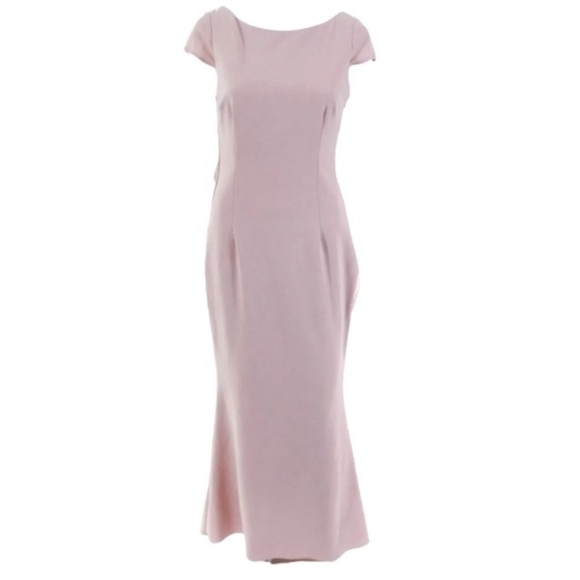 Katie May Rose Intrigue Gown 4 Blush Pink Bow Low Cut Back Maxi Dress - Picture 2 of 10